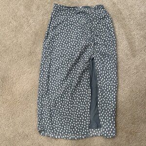 Abercrombie & Fitch Blue Polka Dot Midi Skirt